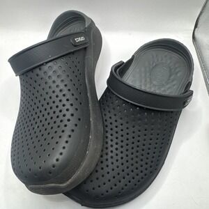 Crocs Literide Clogs Men's US 6 Womens 8 Black Slate Gray Slip-On Shoes